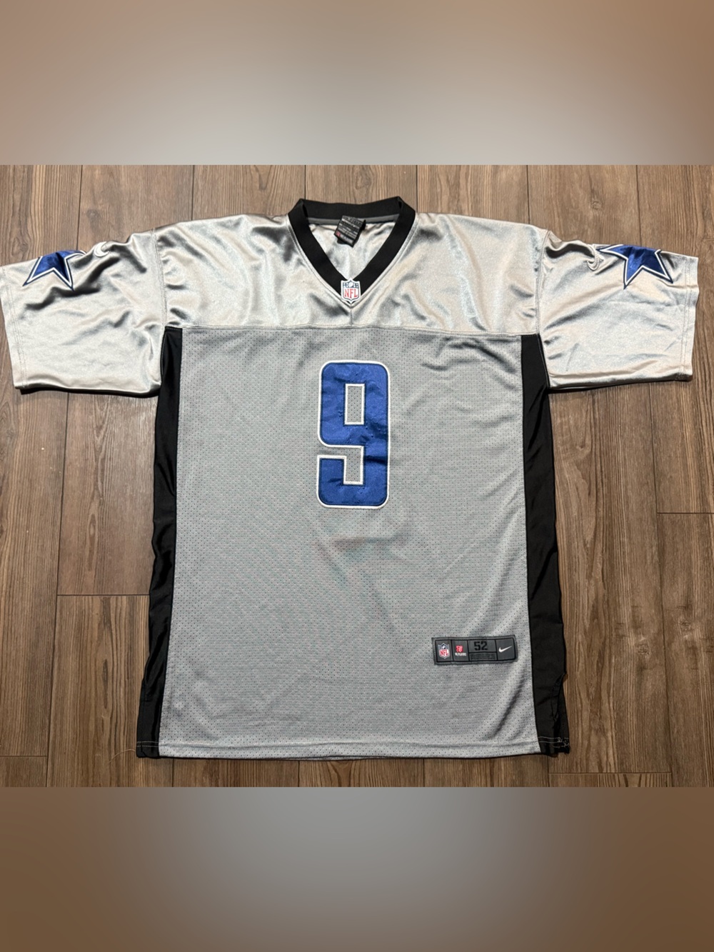 Nike Dallas Cowboys Tony Romo #9 Silver On Field NFL Jersey 52
